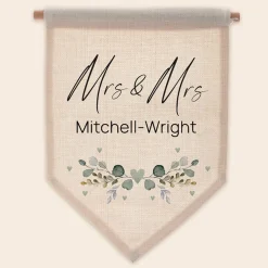 Personalised Wedding Mrs and Mrs Hanging Sign