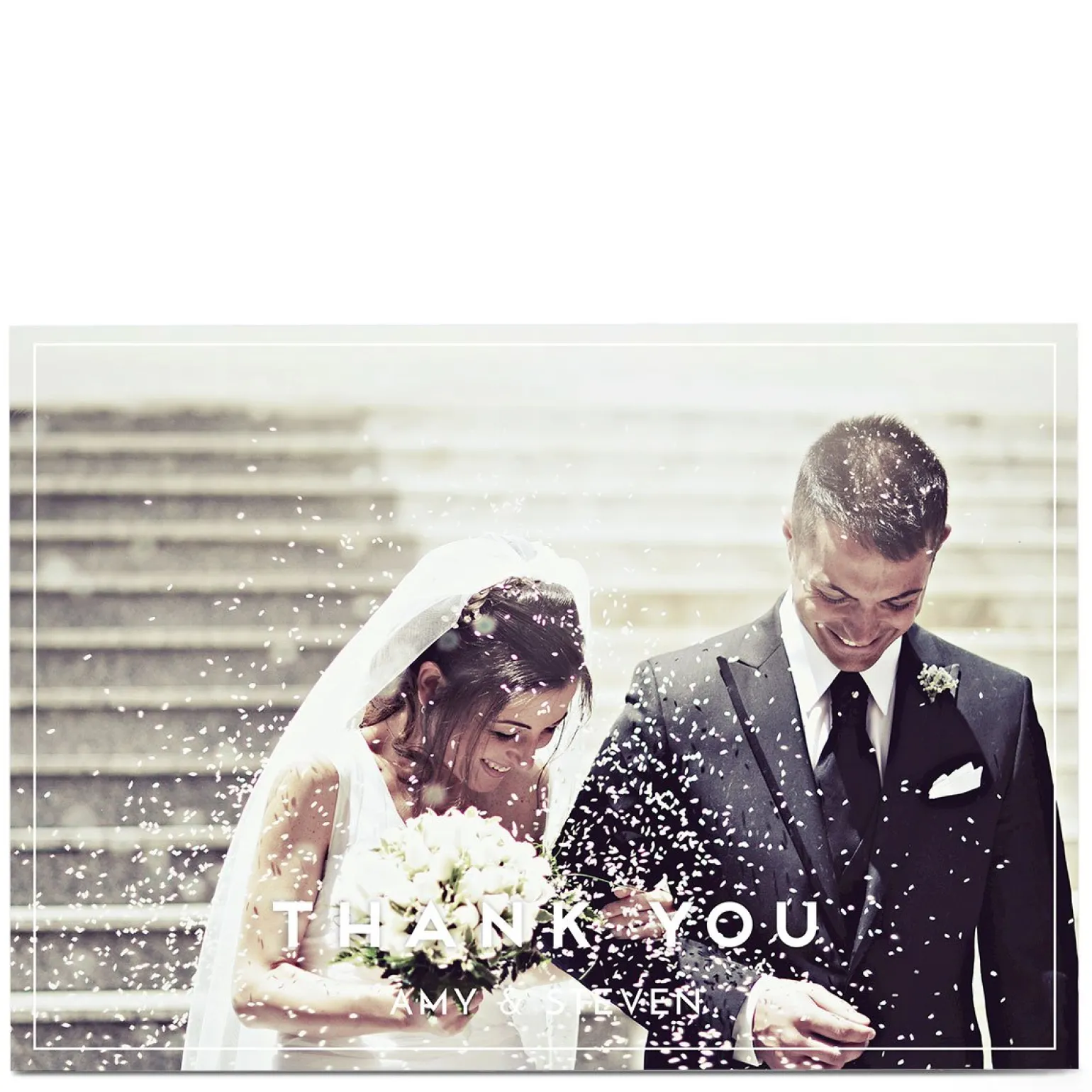 Personalised Wedding Photo Card - Thank You Landscape