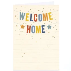 Personalised Welcome Home Card - Starry Bunting