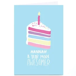 Personalised Whale & Bird Birthday Card - A Year More Awesomer