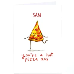 Personalised Whale & Bird Card - Hot Pizza Ass