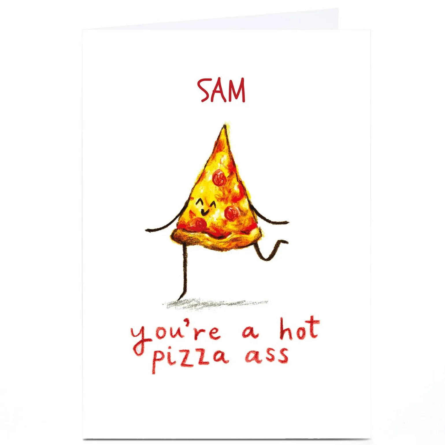Personalised Whale & Bird Card - Hot Pizza Ass
