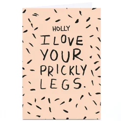 Personalised Whale & Bird Card - I Love Your Prickly Legs