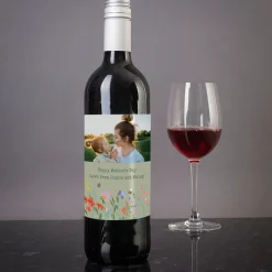 Personalised Wine - Photo Upload - Green Floral