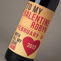 Personalised Wine - To My Valentine Names & Date