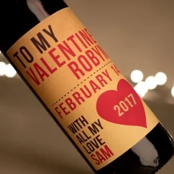 Personalised Wine - To My Valentine Names & Date