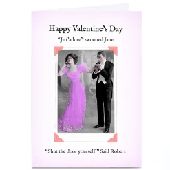 Personalised Witty In Pink Valentine's Day Card - J'adore
