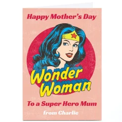 Personalised Wonder Woman Mother's Day Card - Hero Mum