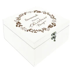 Personalised Wooden Christmas Eve Box - Christmas Magic Wreath