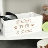 Personalised Wooden Pet Toys & Treats Crate