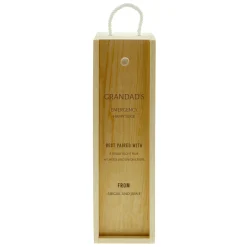 Personalised Wooden Wine Box - Best Paired With, Grandad