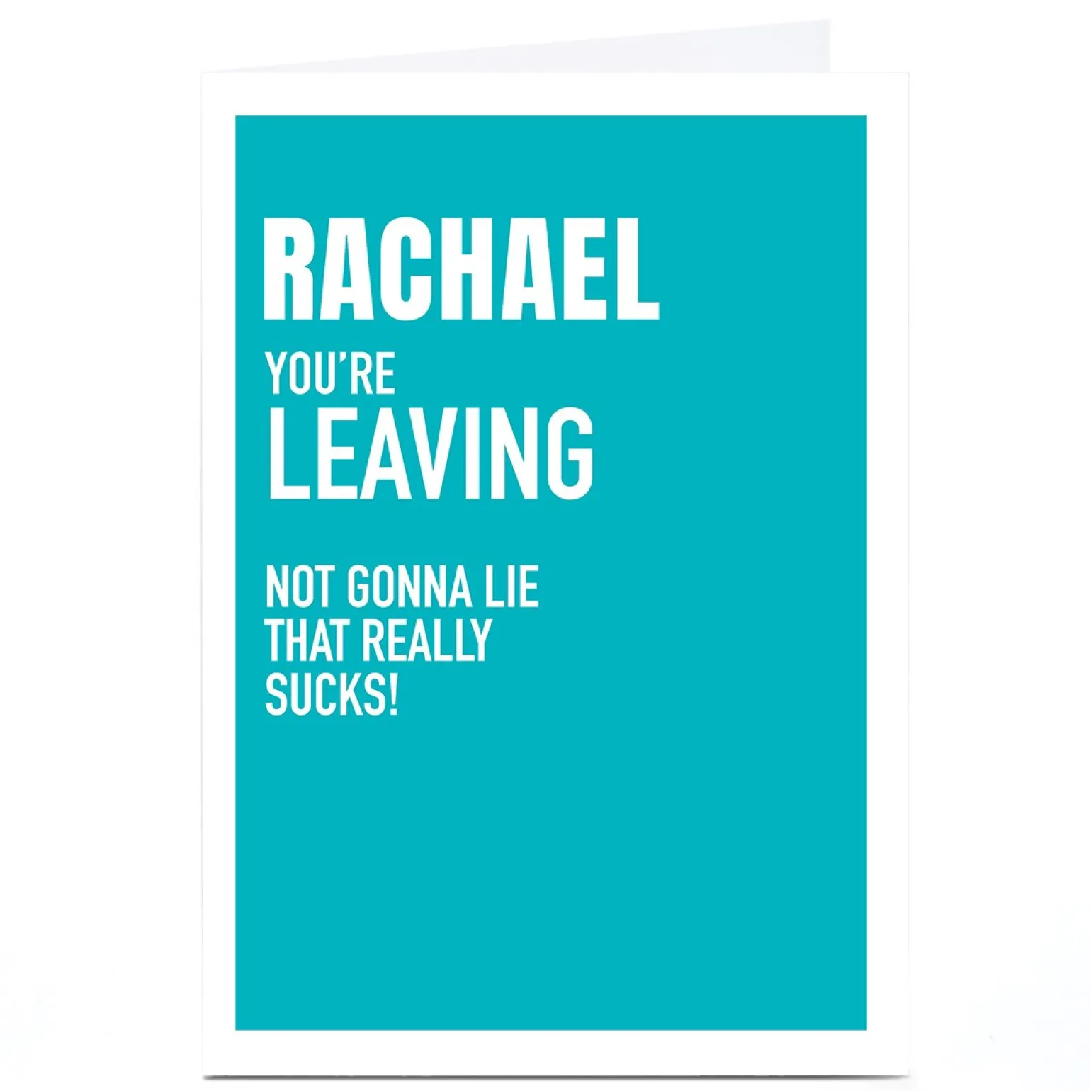 Personalised Wordee Leaving Card - Really Sucks