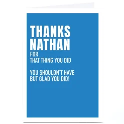 Personalised Wordee Thank You Card - That Thing You Did