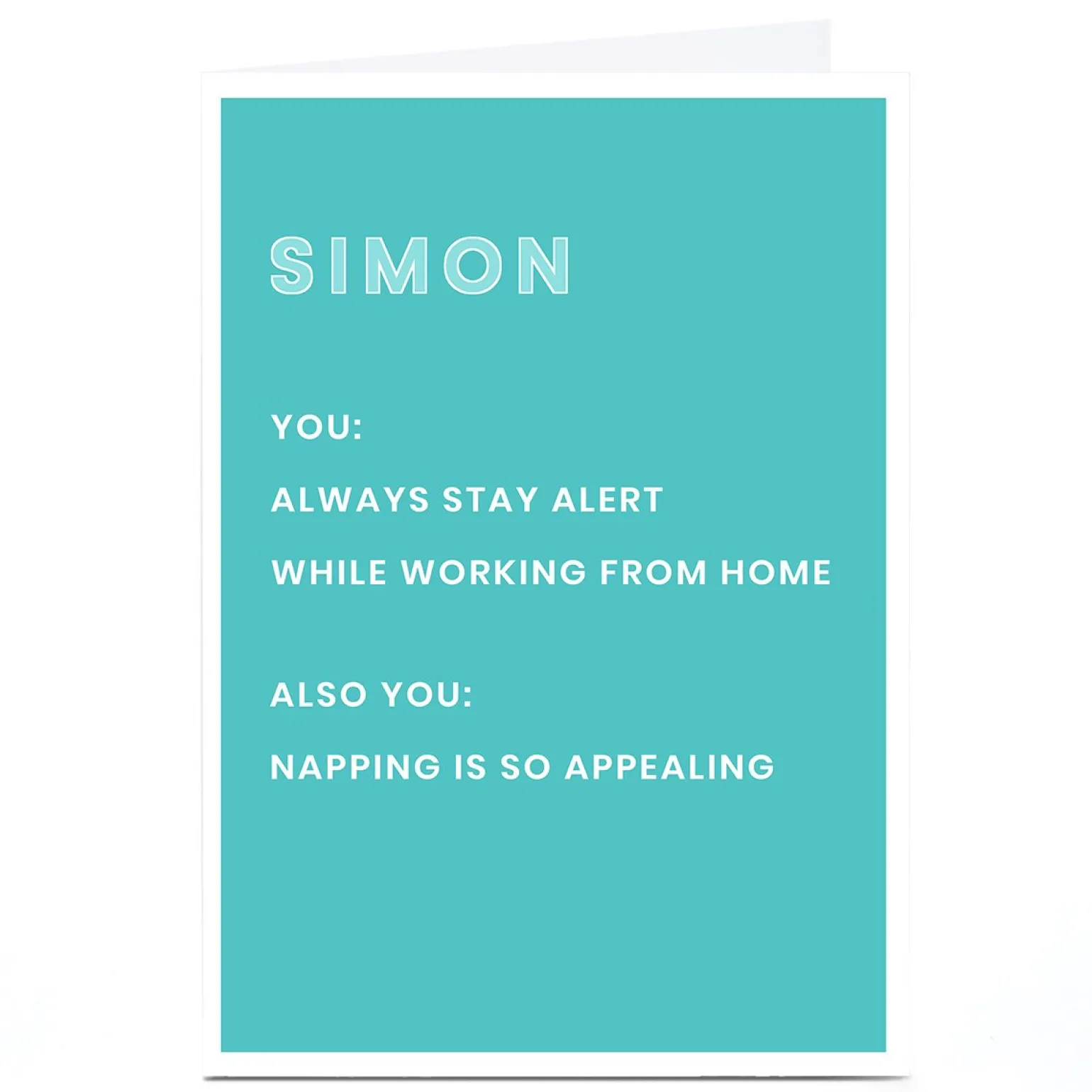 Personalised Working From Home Card - Always Stay Alert
