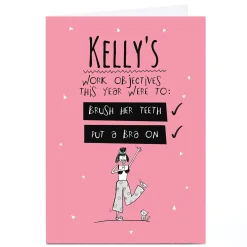 Personalised Working From Home Card - Work Objectives