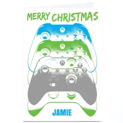 Personalised XBox Christmas Card - 3 Controllers
