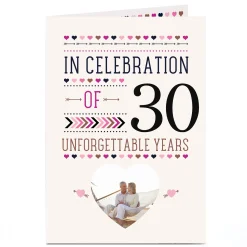 Photo Anniversary Card - 30 Unforgettable Years