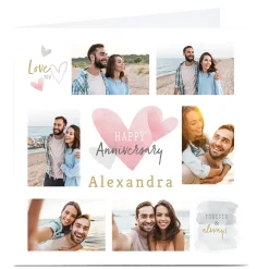 Photo Anniversary Card - 6 Photos, Forever & Always