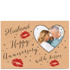Photo Anniversary Card - Lipstick Kisses