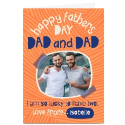 Photo Bev Hopwood Father's Day Card - So Lucky to Have Two Dads