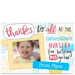 Photo Bev Hopwood Thank You Card - Nursery Helping Me Grow