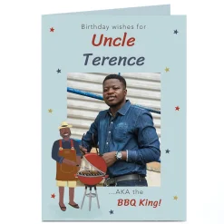 Photo Birthday Card - BBQ King, Uncle