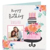 Photo Birthday Card - Floral Cake