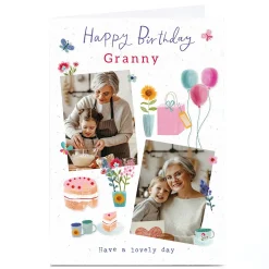 Photo Birthday Card - Lovely Day Cake & Tea
