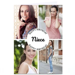 Photo Birthday Card - Niece Four Photos