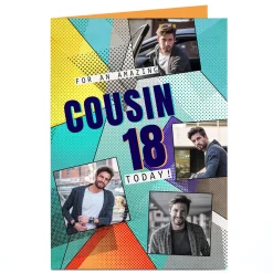 Photo Birthday Card - Pop Art, Editable Age & Relation