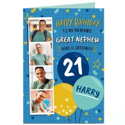 Photo Birthday Card - Who Is Officially..., Editable Age