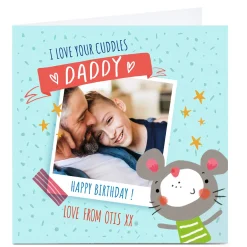 Photo Carol Richardson Birthday Card - Daddy Cuddles Blue