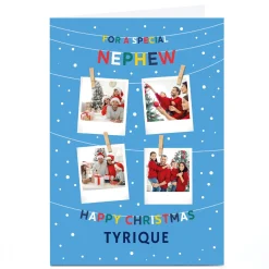 Photo Christmas Card - 4 Polaroids, For a Special Nephew