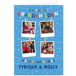 Photo Christmas Card - 4 Polaroids, To Our Special Grandchildren