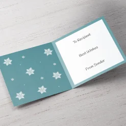 Photo Christmas Card - Boyfriend Blue Snowflakes Photo