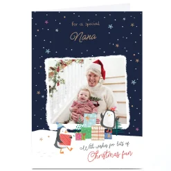 Photo Christmas Card - Christmas Fun Photo Frame, Nana