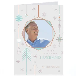 Photo Christmas Card - Geometric Husband