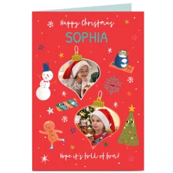 Photo Christmas Card - Hope it's Full of Fun Baubles, Any Name