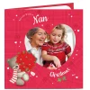Photo Christmas Card - Hugs, Red Flowers