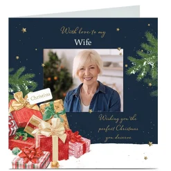 Photo Christmas Card - Perfect Present Pile, Wife