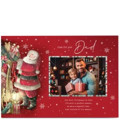 Photo Christmas Card - Traditional Santa Claus, Just for You Dad