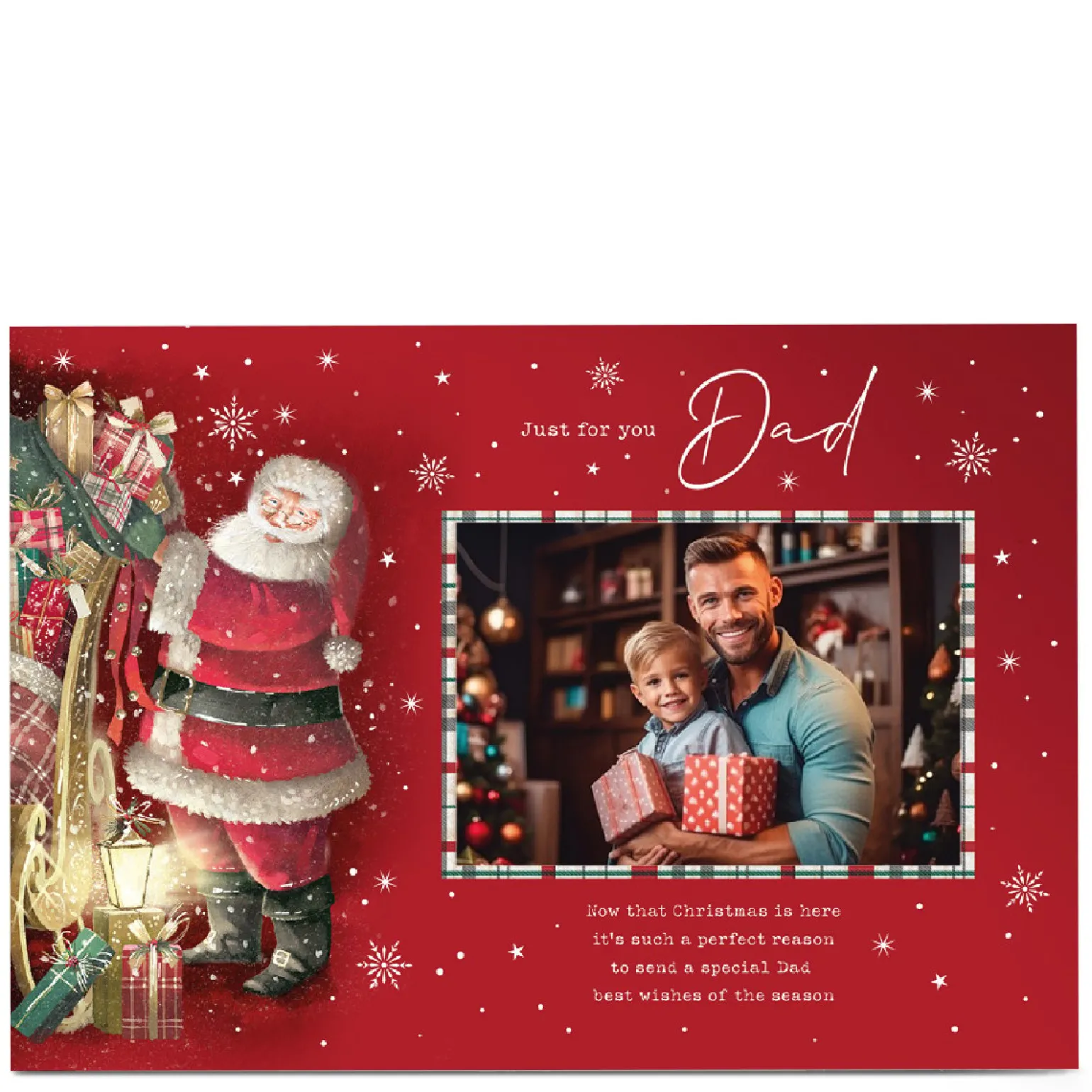 Photo Christmas Card - Traditional Santa Claus, Just for You Dad