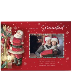 Photo Christmas Card - Traditional Santa Best Wishes for the Season, Grandad