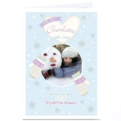 Photo Christmas Card - With Love & Mittens