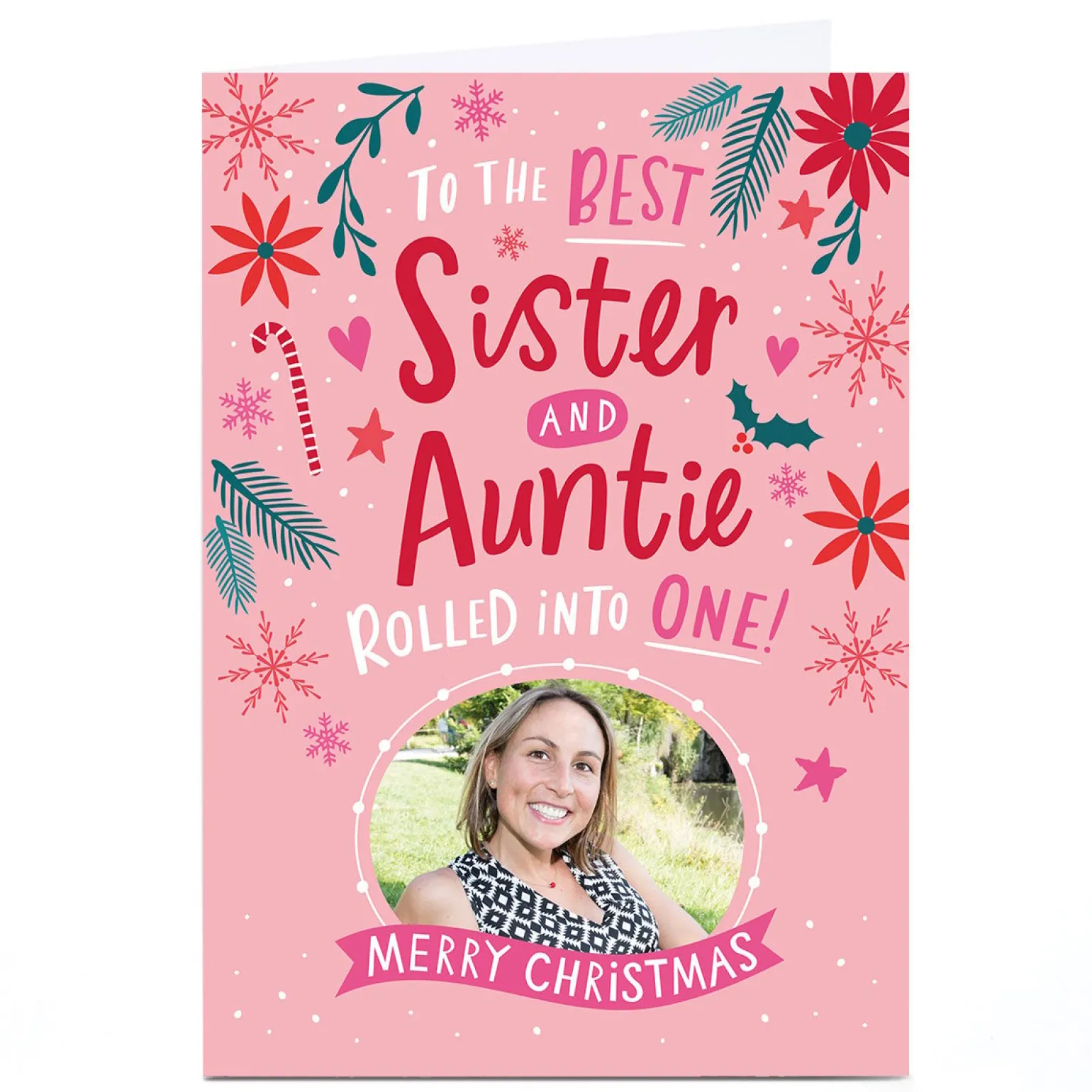 Photo Dotty Black Designs Christmas Card - Best Sister & Auntie