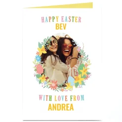 Photo Easter Card - Floral Egg Frame