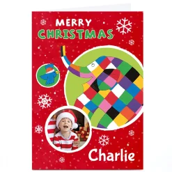 Photo Elmer The Elephant Christmas Card - Merry Christmas