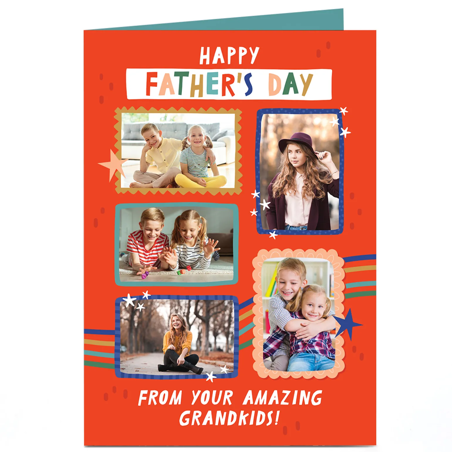Photo Father's Day Card - 5 Photo From Your Amazing Grandkids