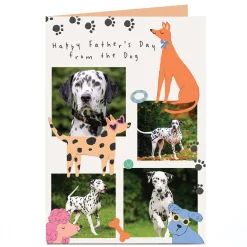 Photo Father's Day Card - Dogs and Pawprints, From the Dog