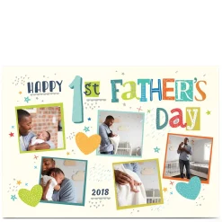 Photo Father's Day Card - 1st Father's Day Hearts